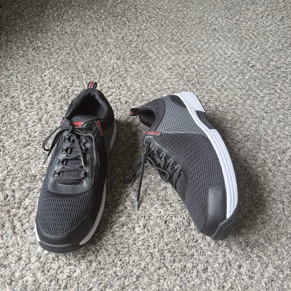 Orthofeet Edgewater Sneakers Men Size 15 X Wide 4E Black Gray Walking Shoes 617